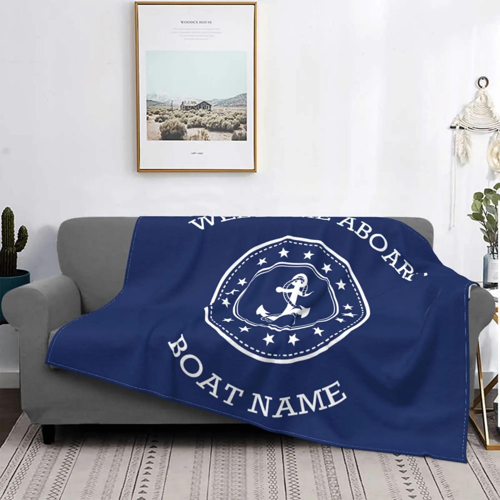 Deep Sea Color Nautical Upholstery Blanket Soft Flannel Blanket Breathable Ultra Warm Bedding and Travel Blanket Cus